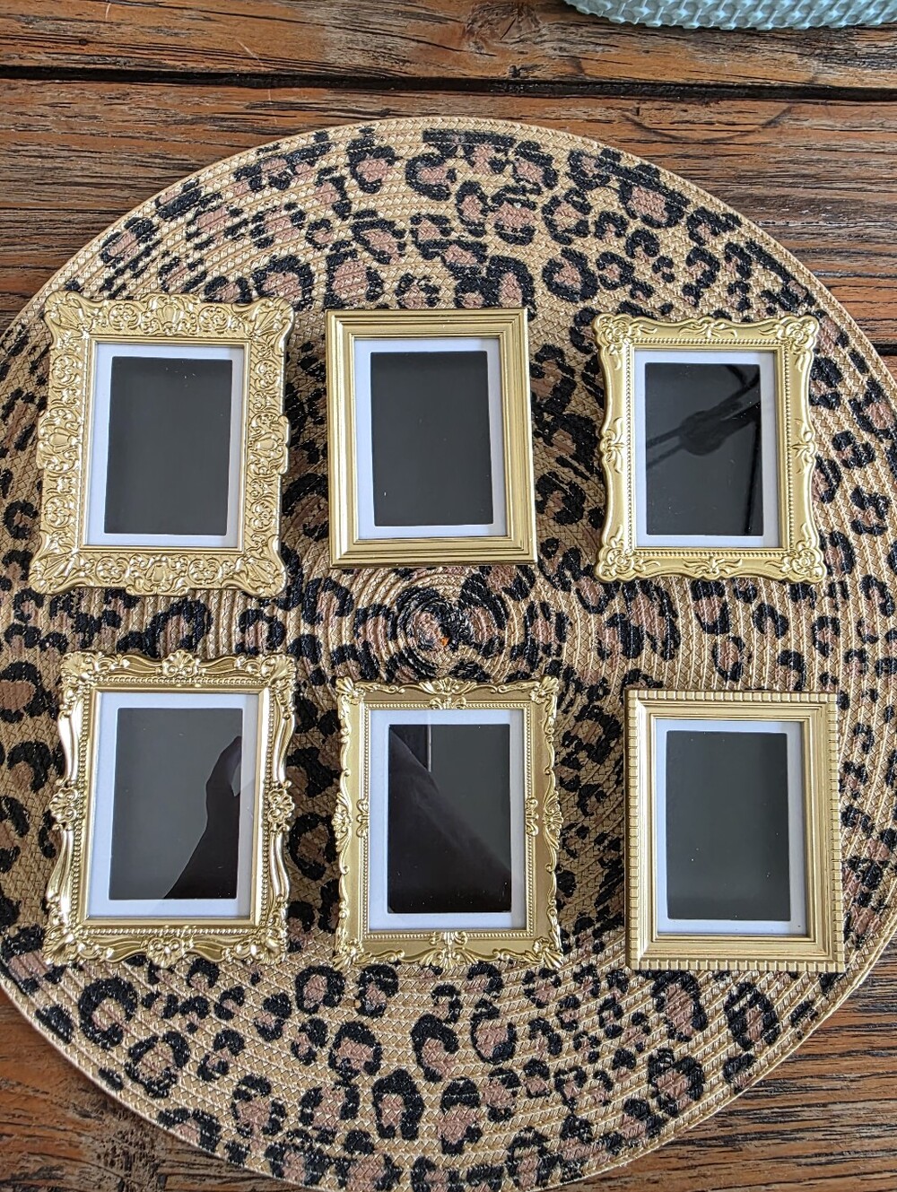 Miniature Gold Baroque Picture Frame Magnets Set Of 6